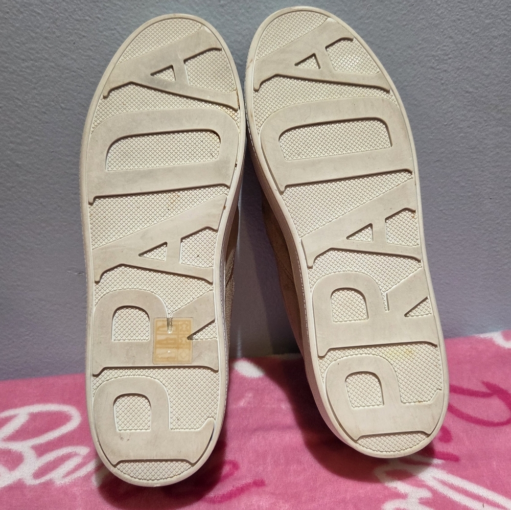 Prada Slip On Tan Suede Loafer,  Size 37.5 - Picture 6 of 7